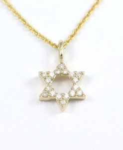 Diamond Star Of David Necklace, Magen David Pendant With Diamonds, Dainty 14k Solid Gold Jewish Jewelry, Bat Mitzvah Gift For Her - Image 5