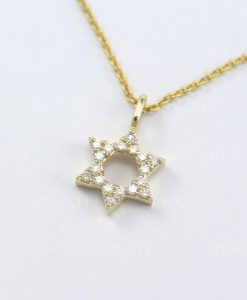 Diamond Star Of David Necklace, Magen David Pendant With Diamonds, Dainty 14k Solid Gold Jewish Jewelry, Bat Mitzvah Gift For Her - Image 6