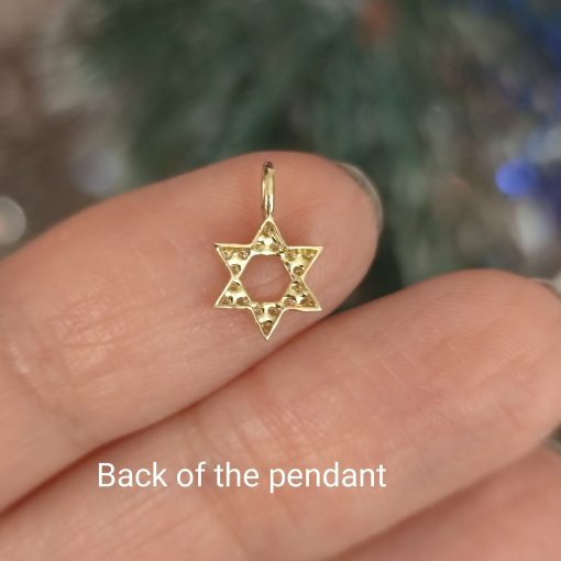 Diamond Star Of David Necklace, Magen David Pendant With Diamonds, Dainty 14k Solid Gold Jewish Jewelry, Bat Mitzvah Gift For Her