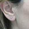Diamond Stud Earrings, Flower Diamond Earrings, Minimalist Dainty Diamond Earrings, Nature Inspired Earrings