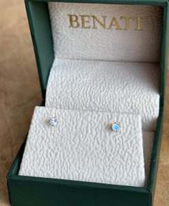 4mm Rainbow Moonstone Stud Earrings, Simple Stud Earrings, Tiny Moonstone Earrings, 14k Gold Earrings, Solitaire Earrings - Image 8