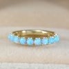 Opal Wedding band, Eternity Band, Rose Gold Opal Ring, 3 mm Opal Wedding Band, Promise Ring Gift