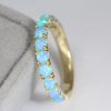 Opal Wedding band, Eternity Band, Rose Gold Opal Ring, 3 mm Opal Wedding Band, Promise Ring Gift