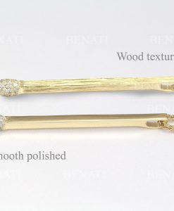 Gold Match Stick Pendant, 14k Match Pendant, Fire Matchstick Charm Necklace, Gift For Him, Gift For Her, Graduation Gift