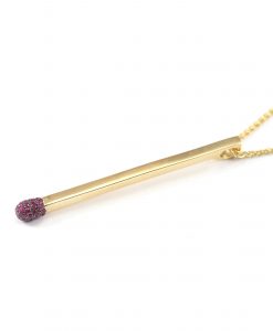 Gold Match Stick Pendant, 14k Match Pendant, Fire Matchstick Charm Necklace, Gift For Him, Gift For Her, Graduation Gift