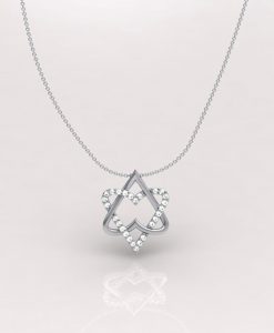 Double Heart Magen David Diamond Necklace, 14k gold Star Of David Diamond Necklace, Diamond Magen David Pendant, Two Heart Necklace - Image 6