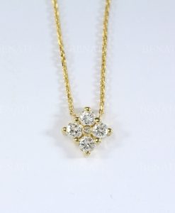 Diamond 14k Gold Classic Necklace, Dainty Diamond Necklace, Moissanite Necklace - Image 3