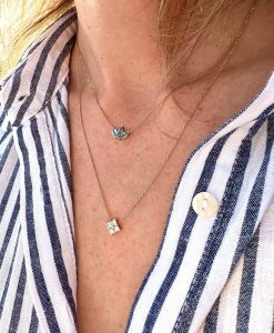 Diamond 14k Gold Classic Necklace, Dainty Diamond Necklace, Moissanite Necklace - Image 4
