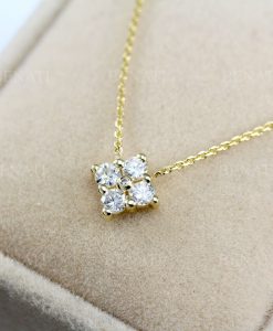 Diamond 14k Gold Classic Necklace, Dainty Diamond Necklace, Moissanite Necklace - Image 5
