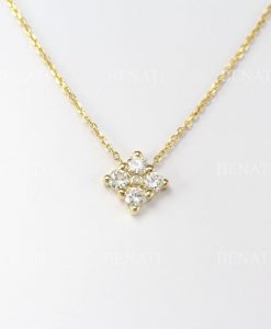 Diamond 14k Gold Classic Necklace, Dainty Diamond Necklace, Moissanite Necklace - Image 6