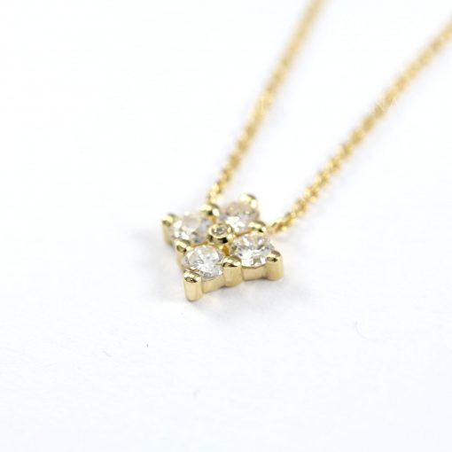 Diamond 14k Gold Classic Necklace, Dainty Diamond Necklace, Moissanite Necklace