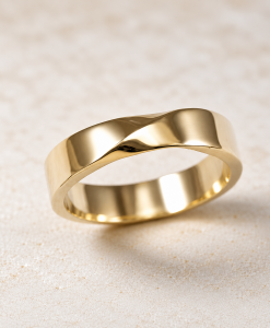 Mobius Mens Wedding Band, 5mm Mobius Inspired Wedding Ring, Minimalist Wedding Band For Man - Image 2