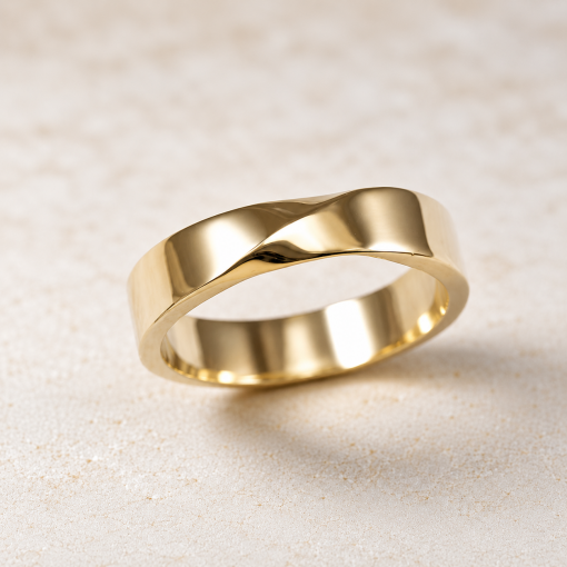 Mobius Mens Wedding Band, 5mm Mobius Inspired Wedding Ring, Minimalist Wedding Band For Man