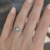Rose Diamond Engagement Ring, Diamond Rose Ring 1/2 Carat Solitare Floral Engagement Ring, Nature Inspired Flower Ring