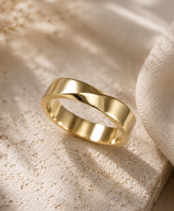 Mobius Mens Wedding Band, 5mm Mobius Inspired Wedding Ring, Minimalist Wedding Band For Man - Image 5