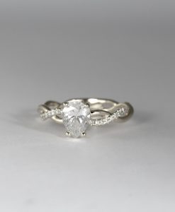 Pear Diamond Infinity Love Engagement Ring, Infinity Engagement Ring, Braided Rope Diamond Engagement Ring, Infinity Yellow Gold Ring - Image 4