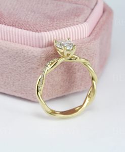 Pear Diamond Infinity Love Engagement Ring, Infinity Engagement Ring, Braided Rope Diamond Engagement Ring, Infinity Yellow Gold Ring - Image 6