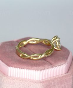Pear Diamond Infinity Love Engagement Ring, Infinity Engagement Ring, Braided Rope Diamond Engagement Ring, Infinity Yellow Gold Ring - Image 7