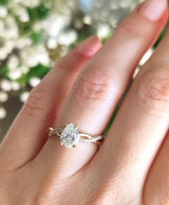 Pear Diamond Infinity Love Engagement Ring, Infinity Engagement Ring, Braided Rope Diamond Engagement Ring, Infinity Yellow Gold Ring - Image 8