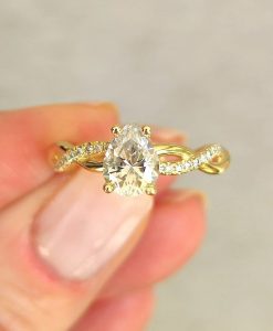 Pear Diamond Infinity Love Engagement Ring, Infinity Engagement Ring, Braided Rope Diamond Engagement Ring, Infinity Yellow Gold Ring - Image 9