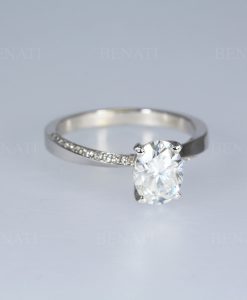 Oval Diamond Twisted Engagement Ring, Mobius Diamond Engagement Ring, Moissanite Ring - Image 7