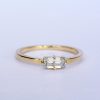 Baguette Diamond 14k Solid Gold Ring, Moissanite Rectangle Ring, Engagement Ring, Emerald Cut Dainty Minimalist Ring