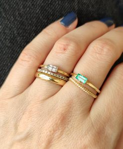Emerald Baguette Cut 14k Solid Gold Ring, Rectangle Ring, Engagement Ring, Emerald Cut Ring, Gift for Her, Dainty Ring, Minimalist Ring - Image 6