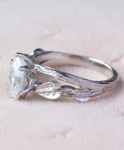 1 CT Marquise Engagement Ring, Bark Nature Inspired Engagement Ring, Twig Alternative Elvish Ring - Image 8