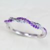 Amethyst Eternity Twist Ring, Pave Infinity Wedding Band, Wedding Twistband, Intertwined Stack Ring Infinity Ring