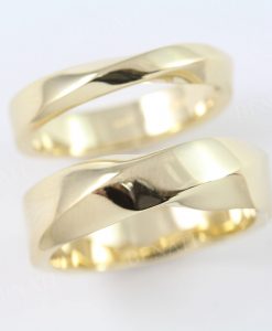 14k yellow gold wedding ring set for him and her