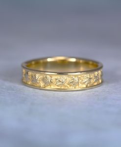 Men's Wedding Band, Maple Leaves Wedding Ring 14k 18k Gold Twig Wedding Ring For Men, Nature Inspired Wedding Ring - Image 7