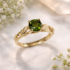 Natural Sapphire Gold Engagement Ring, Handmade Leaf Design Ring, Solid Gold Botanical Ring, Unique Sapphire Ring for Women, Nature Inspired Fine Jewelry, Benati