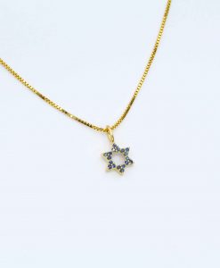 Star Of David Necklace, Bat Mitzvah Gift, Magen David Necklace Sapphire Charm, Gift From Israel