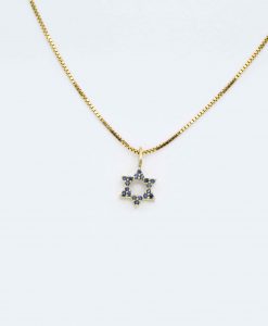 Star Of David Necklace, Bat Mitzvah Gift, Magen David Necklace Sapphire Charm, Gift From Israel
