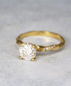 1 1/4 Carat Diamond Engagement Ring, Twisted Diamond Vintage Inspired Ring - Image 3