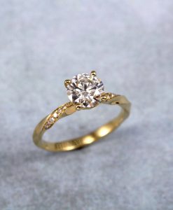 1 1/4 Carat Diamond Engagement Ring, Twisted Diamond Vintage Inspired Ring - Image 4