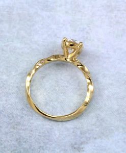 1 1/4 Carat Diamond Engagement Ring, Twisted Diamond Vintage Inspired Ring - Image 2
