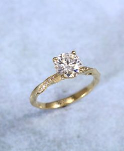1 1/4 Carat Diamond Engagement Ring, Twisted Diamond Vintage Inspired Ring - Image 5