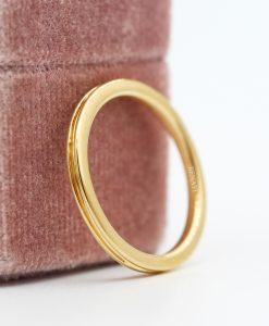 2mm Thin Womens Minimalist Wedding Ring In Solid 14k/18k Gold - Image 5