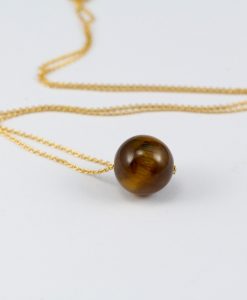 Tiger Eye Necklace, Tigers Eye Floating Gemstone Bead Necklace Gift - Image 4