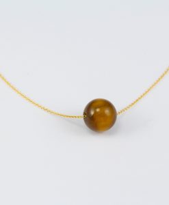 Tiger Eye Necklace, Tigers Eye Floating Gemstone Bead Necklace Gift - Image 2