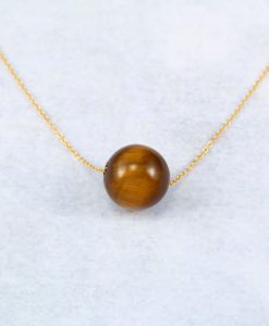Tiger Eye Necklace, Tigers Eye Floating Gemstone Bead Necklace Gift - Image 6