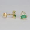 Emerald and Diamond Toi Moi Stud Earrings: 14k Gold Geometric Post Earrings