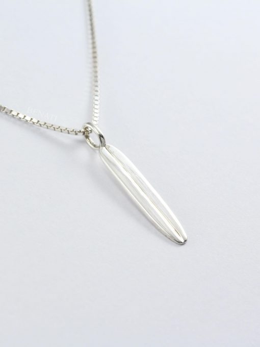 Longboard Necklace: Solid Gold Or Sterling Silver Minimalist Surfing Jewelry