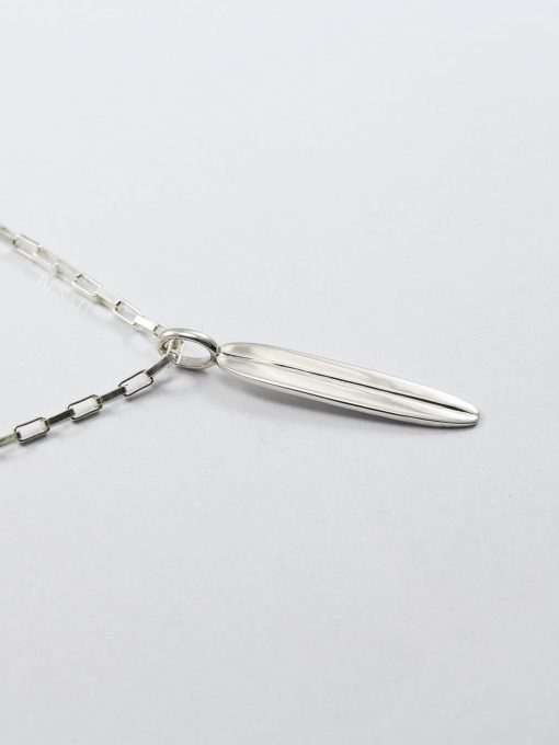 Longboard Necklace: Solid Gold Or Sterling Silver Minimalist Surfing Jewelry