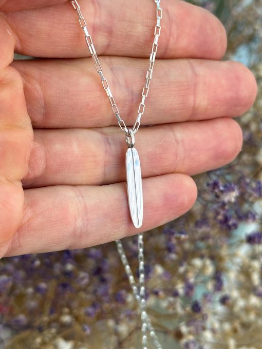 Longboard Necklace: Solid Gold Or Sterling Silver Minimalist Surfing Jewelry