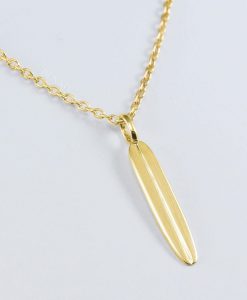 Longboard Necklace: Solid Gold Or Sterling Silver Minimalist Surfing Jewelry