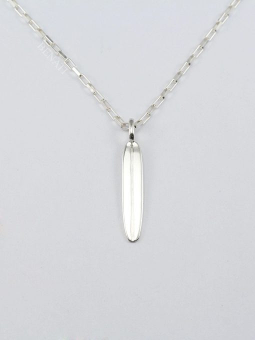 Longboard Necklace: Solid Gold Or Sterling Silver Minimalist Surfing Jewelry