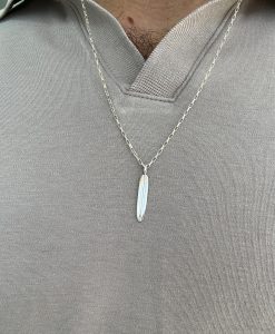 Longboard Necklace: Solid Gold Or Sterling Silver Minimalist Surfing Jewelry - Image 3