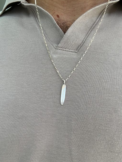 Longboard Necklace: Solid Gold Or Sterling Silver Minimalist Surfing Jewelry Longboard Necklace: Solid Gold Or Sterling Silver Minimalist Surfing Jewelry